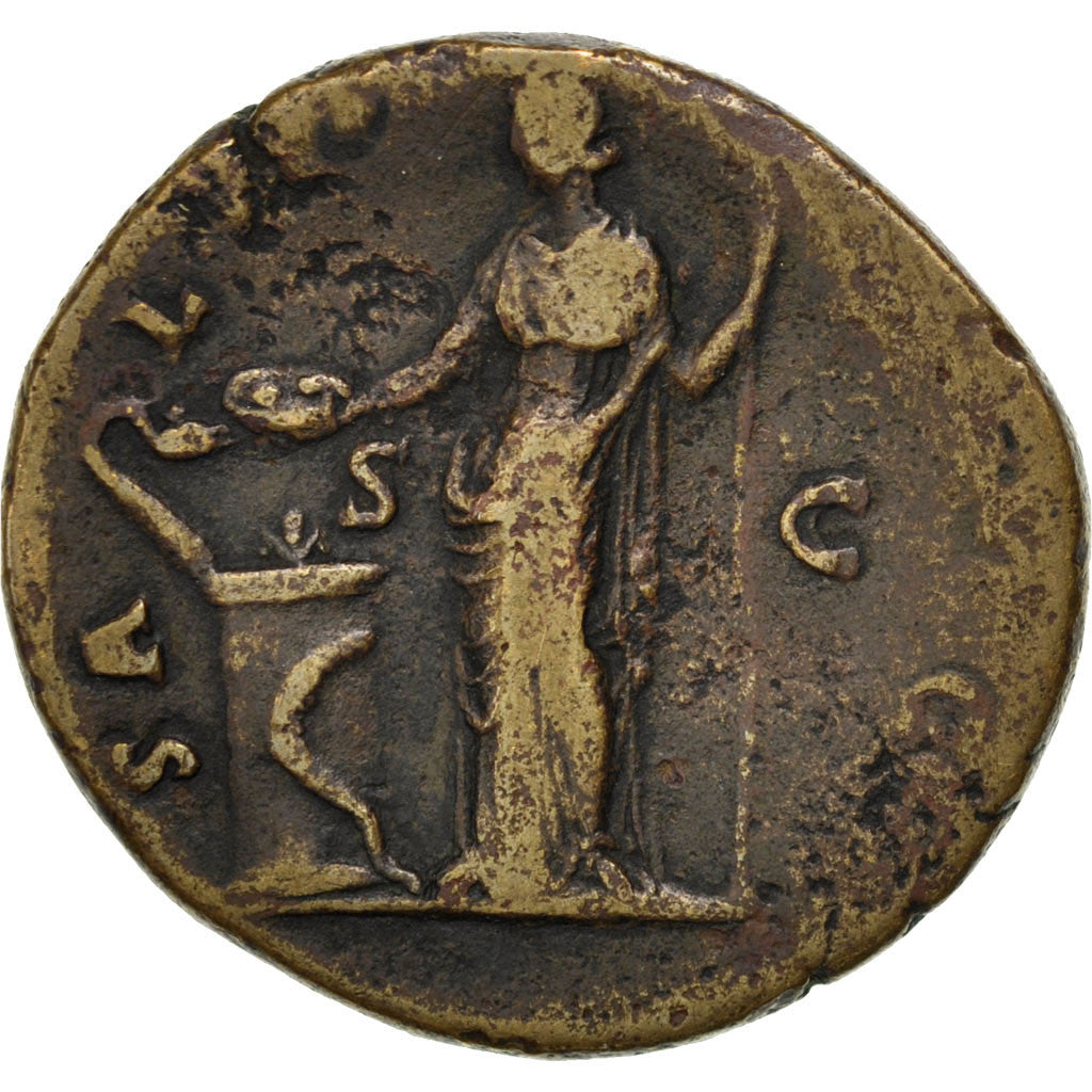 Moneta, Antoninus Pius, Sesterzio, Roma, MB+, Bronzo, RIC:635a