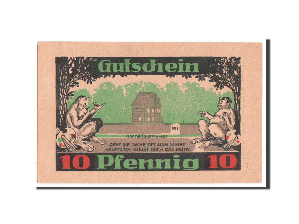 Germany, Weimar Stadt, 10 Pfennig, 1921, UNC(63), Mehl #1400.1a