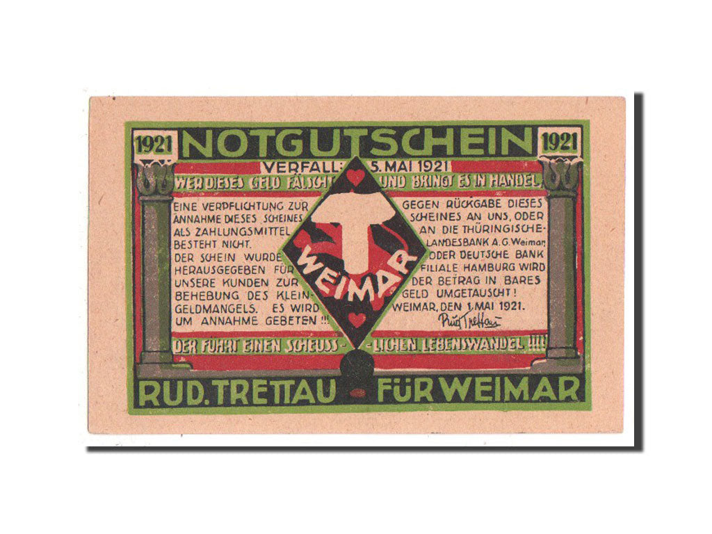 Germany, Weimar Stadt, 3/4 Mark, 1921, UNC(63), Mehl #1400.1a