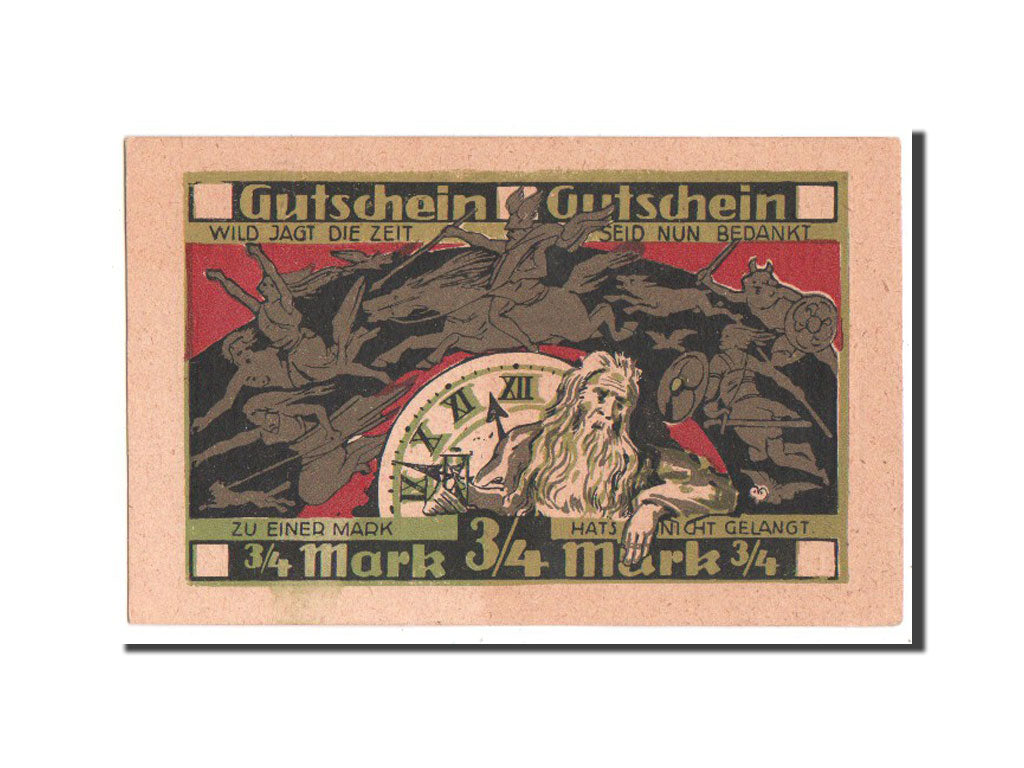 Germany, Weimar Stadt, 3/4 Mark, 1921, UNC(63), Mehl #1400.1a