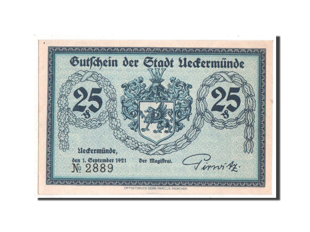 Banknote, Germany, Ueckermunde Stadt, 25 Pfennig, 1921, UNC(63), Mehl:1350.1