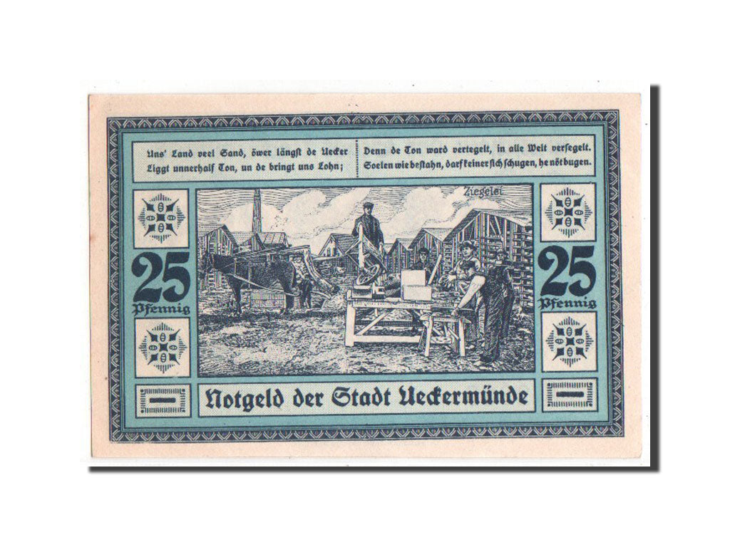 Banknote, Germany, Ueckermunde Stadt, 25 Pfennig, 1921, UNC(63), Mehl:1350.1