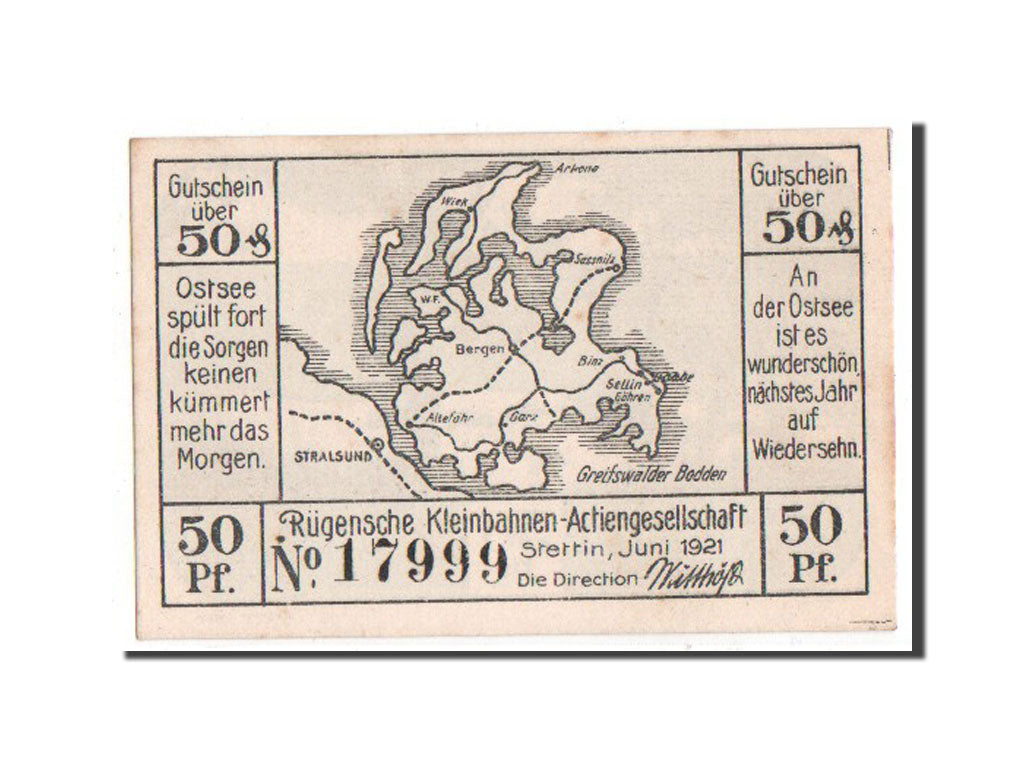 Geldschein, Deutschland, Stettin Stadt, 50 Pfennig, 1921, UNZ-, Mehl:1269.1