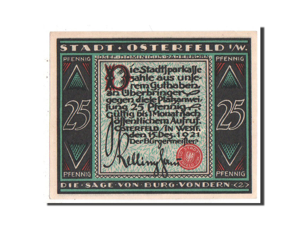 Banknote, Germany, Westfalen, 25 Pfennig, 1921, UNC(63), Mehl:1033.2