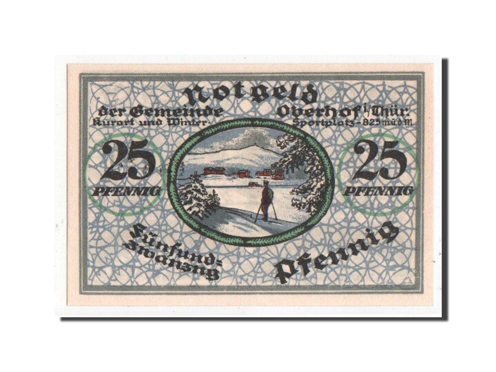 Banknote, Germany, Oberhof Gemeinde, 25 Pfennig, 1919, UNC(63), Mehl:996.1c