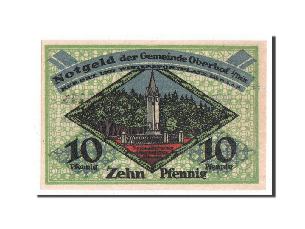Banknote, Germany, Oberhof Gemeinde, 10 Pfennig, 1919, UNC(63), Mehl:996.1c