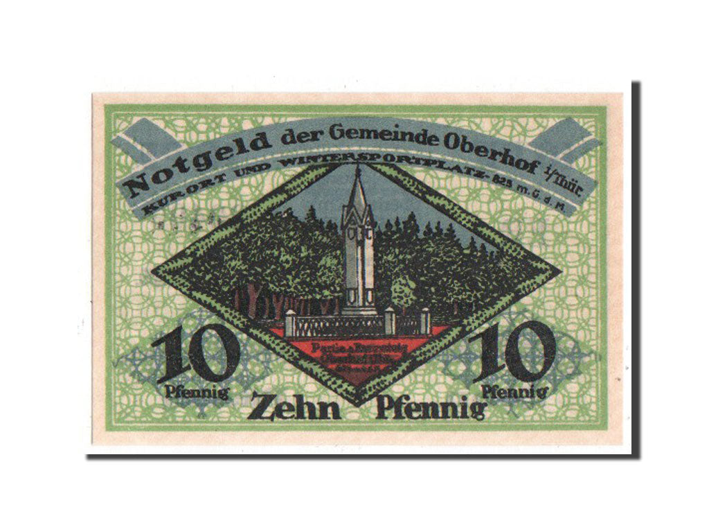 Banknote, Germany, Oberhof Gemeinde, 10 Pfennig, 1919, UNC(63), Mehl:996.1c