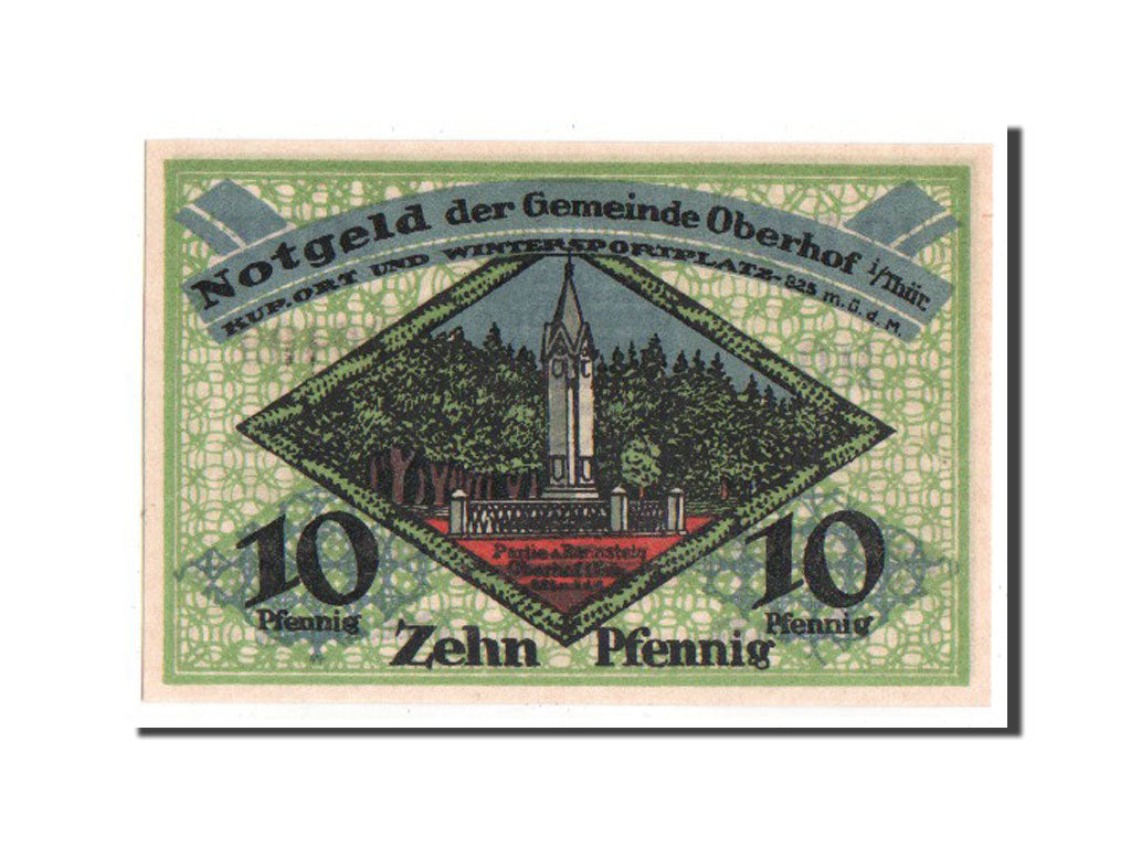 Banknote, Germany, Oberhof Gemeinde, 10 Pfennig, 1919, UNC(63), Mehl:996.1c