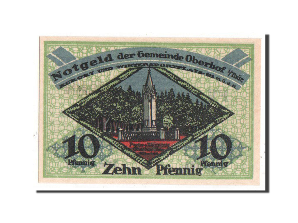 Banknote, Germany, Oberhof Gemeinde, 10 Pfennig, 1919, UNC(63), Mehl:996.1c