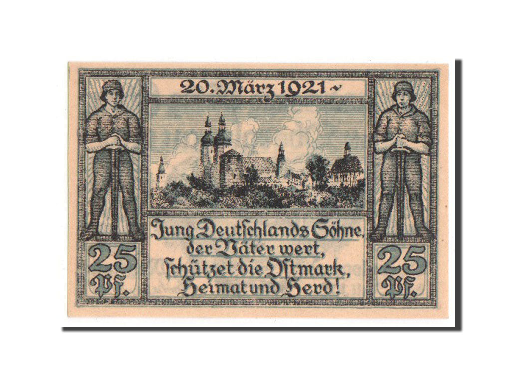 Germany, Oberglogau, 25 Pfennig, 1921, UNC(63), Mehl #994.1b