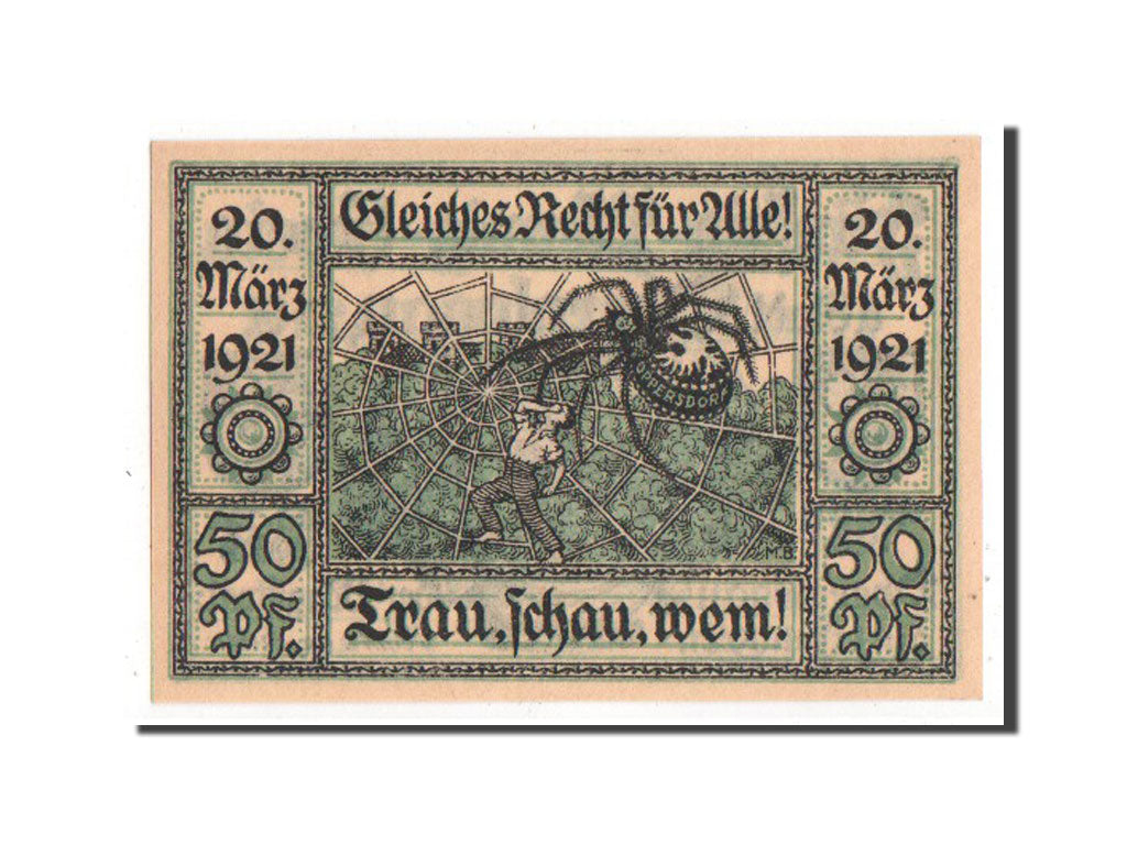 Germany, Oberglogau, 50 Pfennig, 1921, UNC(63), Mehl #994.1b