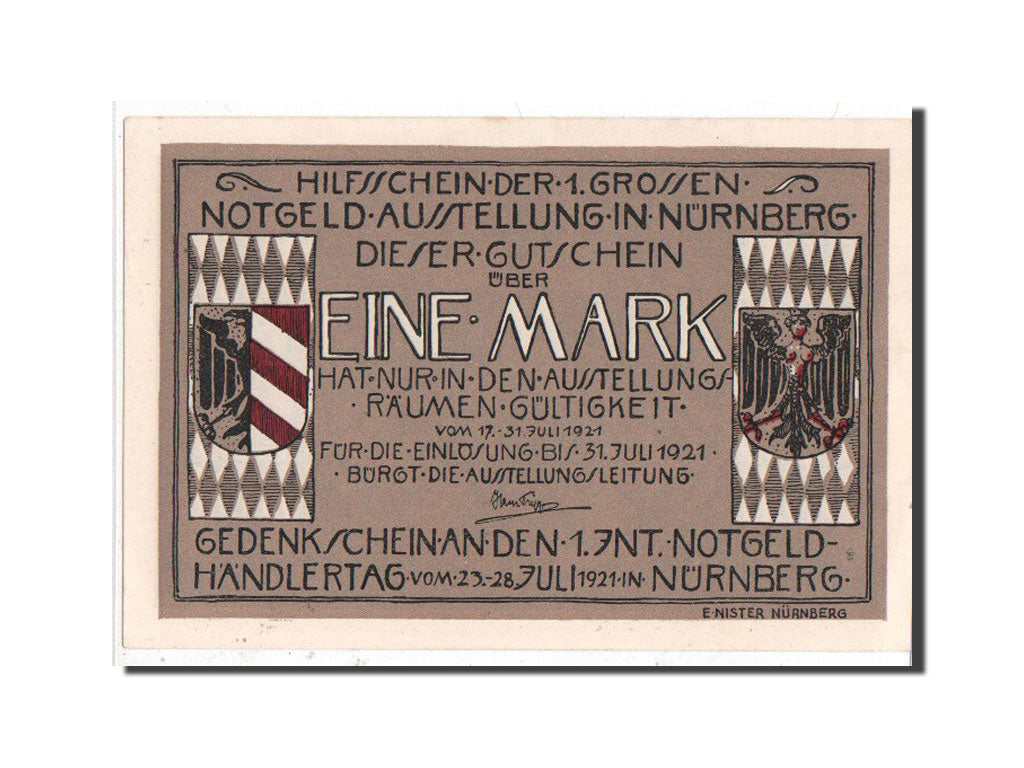Banknote, Germany, Bayern, 1 Mark, 1921, UNC(65-70), Mehl:991.1