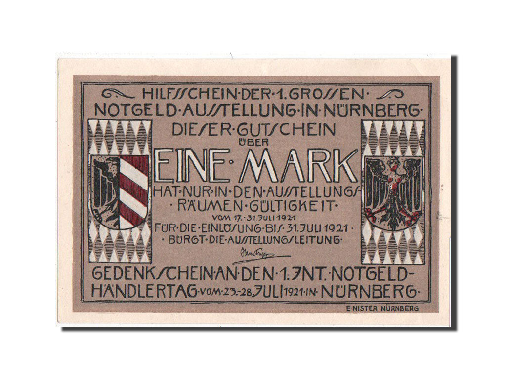 Banknote, Germany, Bayern, 1 Mark, 1921, UNC(65-70), Mehl:991.1