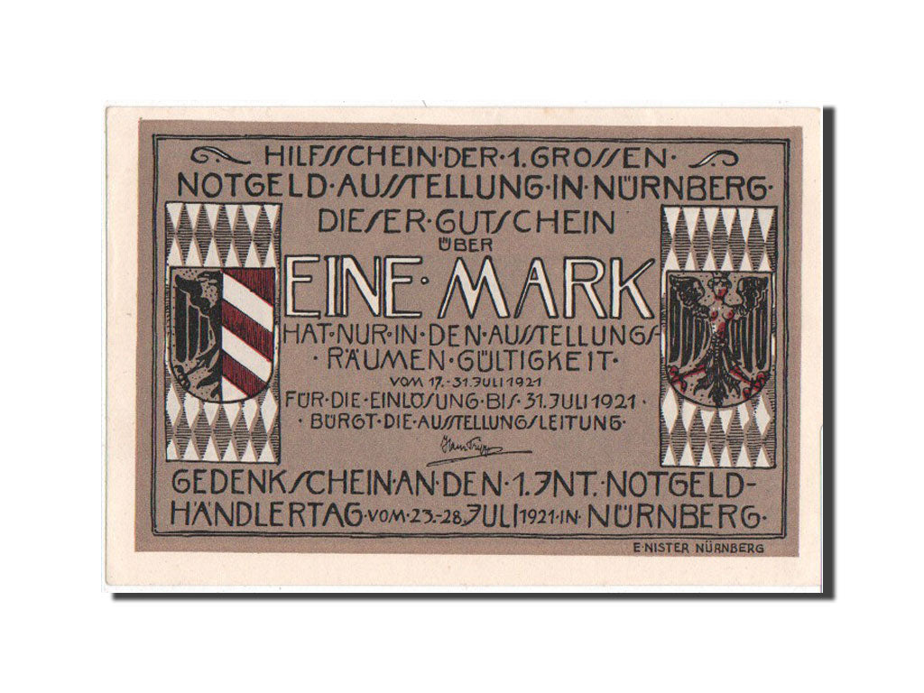 Banknote, Germany, Bayern, 1 Mark, 1921, UNC(65-70), Mehl:991.1