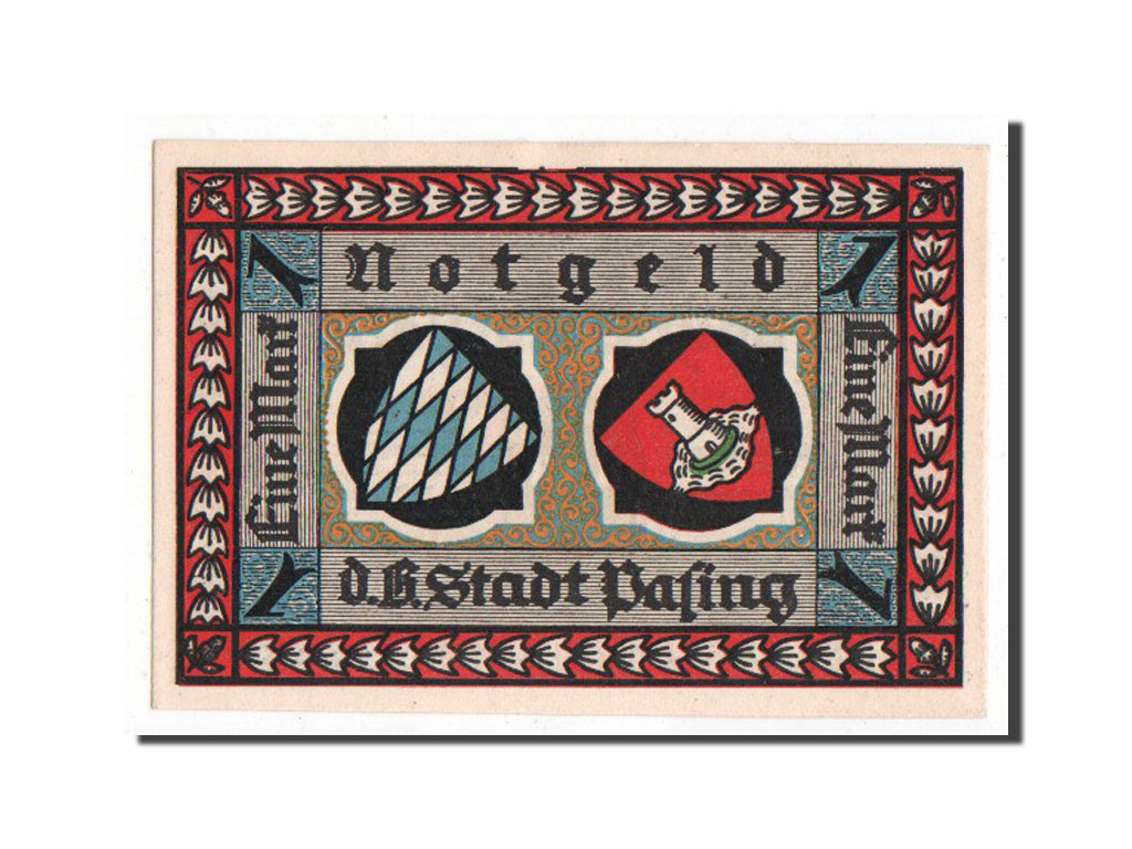 Germany, Pasing Stadt, 1 Mark, 1918, UNC(65-70), Mehl #1050.2b