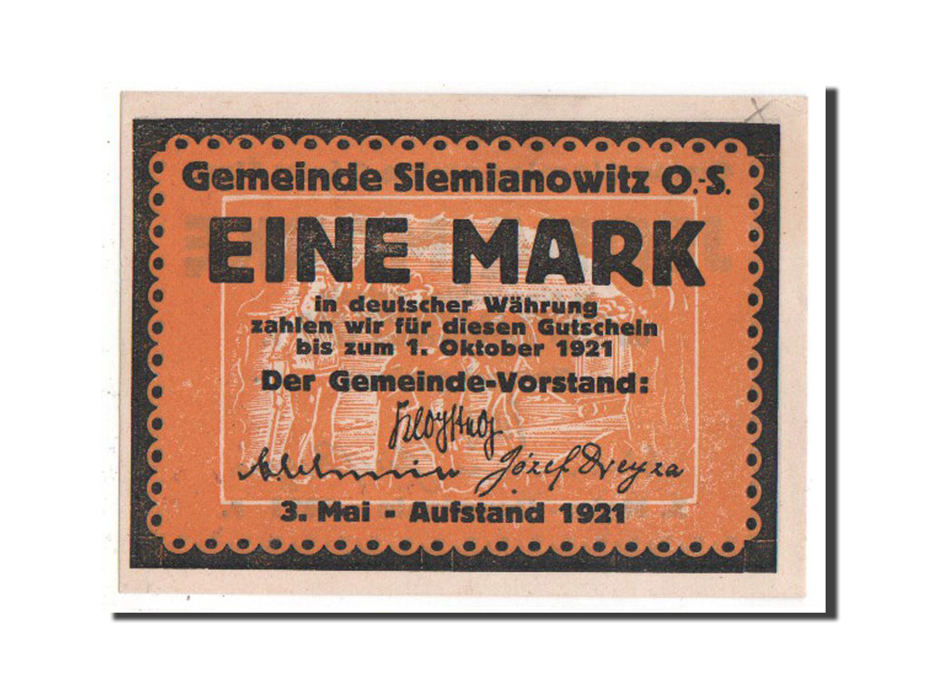 Banknote, Germany, Polnisch Oberschlesien, 1 Mark, 1921, UNC(63), Mehl:1226.1a