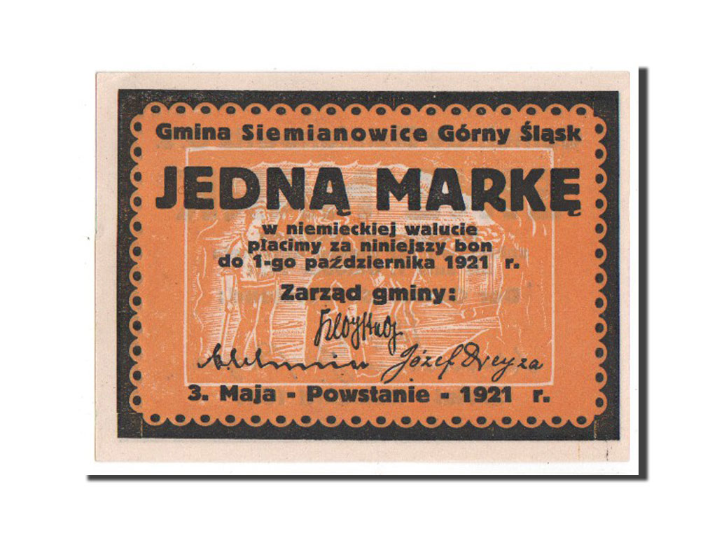 Banknote, Germany, Polnisch Oberschlesien, 1 Mark, 1921, UNC(63), Mehl:1226.1a