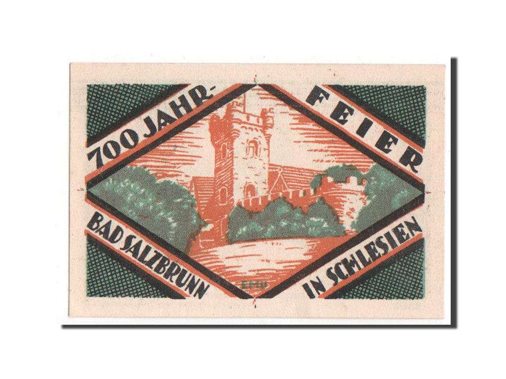 Billet, Allemagne, Ober Salzbrunn, 50 Pfennig, 1921, NEUF, Mehl:1001.1