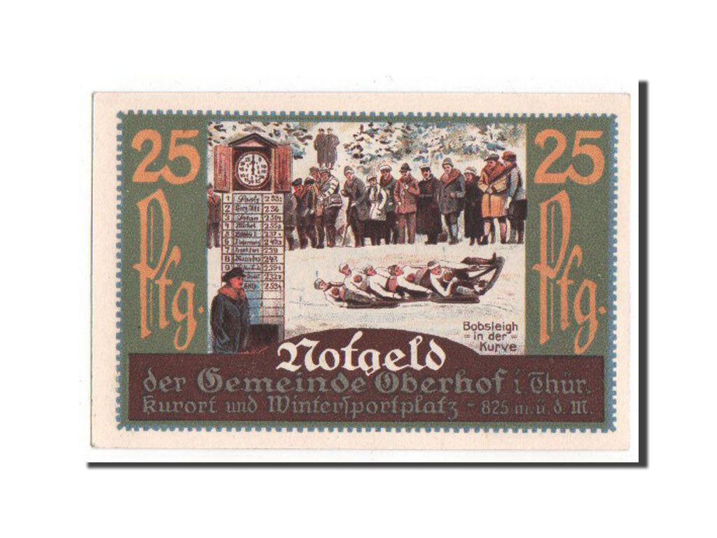 Germany, Oberhof Gemeinde, 25 Pfennig, 1921, UNC(65-70), 26326, Mehl #996.4