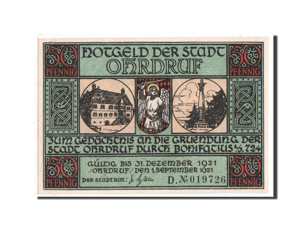 Banknote, Germany, Ohrdruf Stadt, 50 Pfennig, 1921, UNC(63), Mehl:1012.4