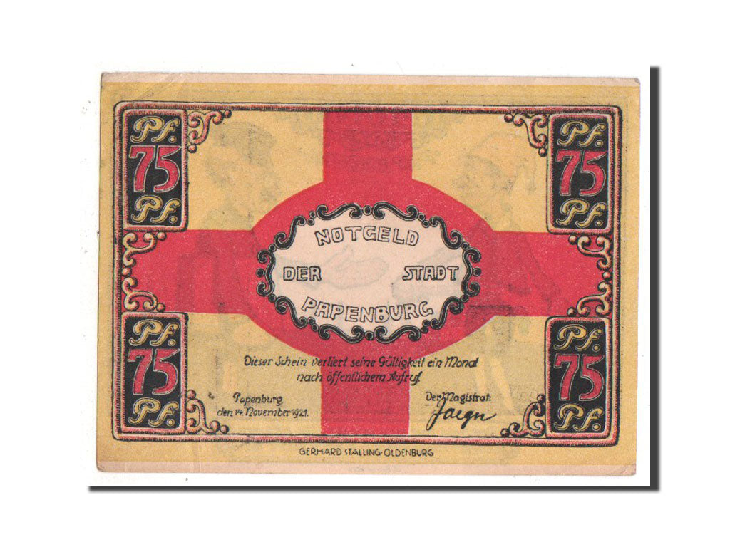 Germany, Hannover, 75 Pfennig, 1921, AU(50-53), Mehl #1044.1