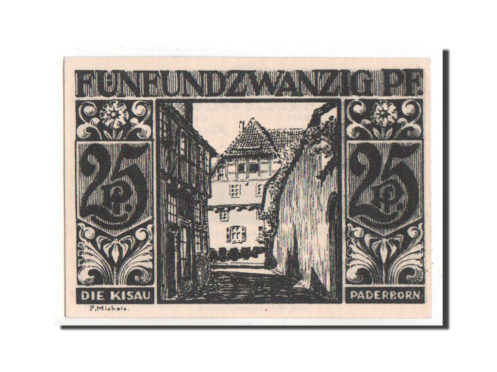 Banknote, Germany, Paderborn Stadt, 25 Pfennig, 1921, UNC(63), Mehl:1043.6