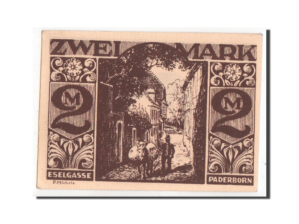 Banknote, Germany, Paderborn Stadt, 2 Mark, 1921, UNC(63), Mehl:1043.5