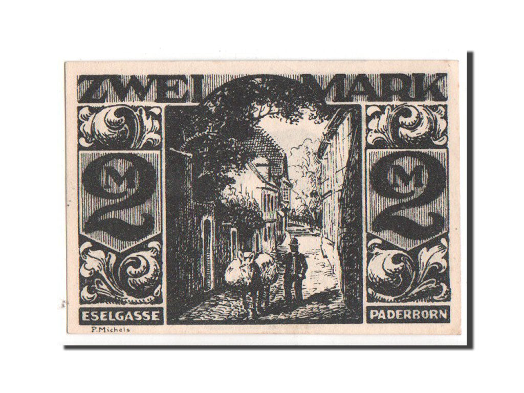 Germany, Paderborn Stadt, 2 Mark, 1921, UNC(60-62), Mehl #1043.4