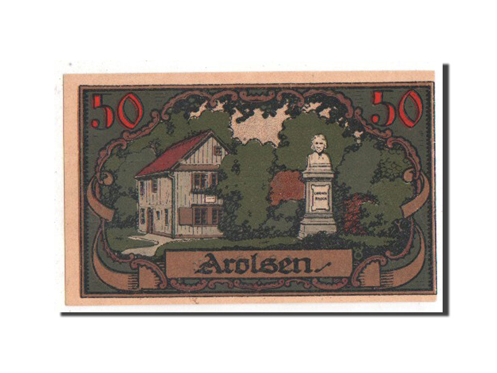 Banknote, Germany, Arolsen, 50 Pfennig, 1921, UNC(65-70), Mehl:44.1a
