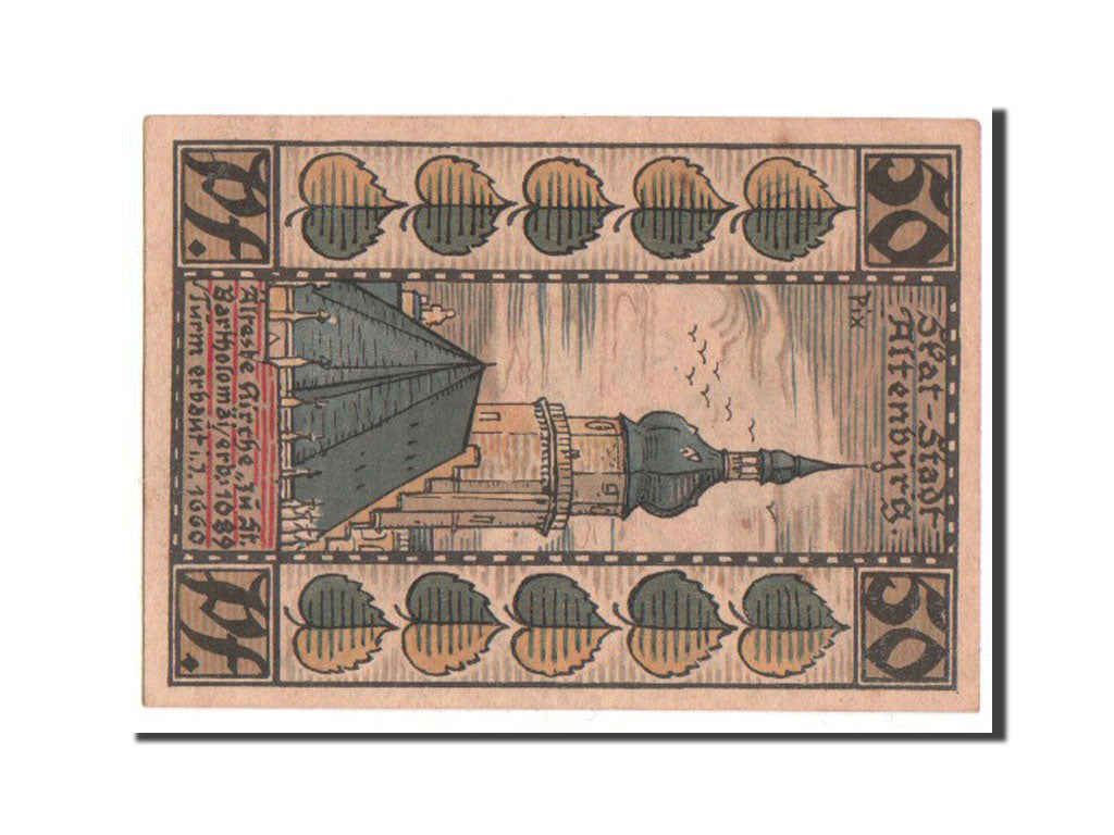 Billet, Allemagne, Altenburg Stadt, 50 Pfennig, 1921, SPL, Mehl:21.2