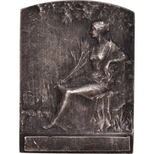 France, Médaille, Art Nouveau, Femme Assise, Baudichon, SUP, Bronze argenté