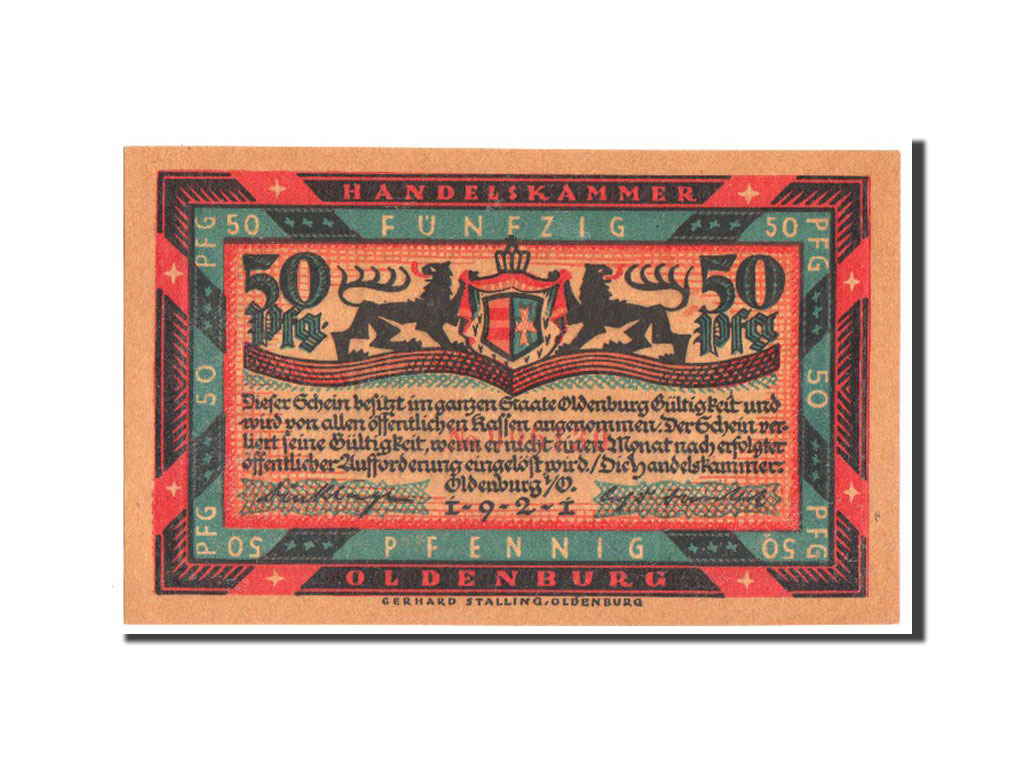 Banknote, Germany, Oldenburg, 50 Pfennig, 1921, UNC(63), Mehl:1017.1b