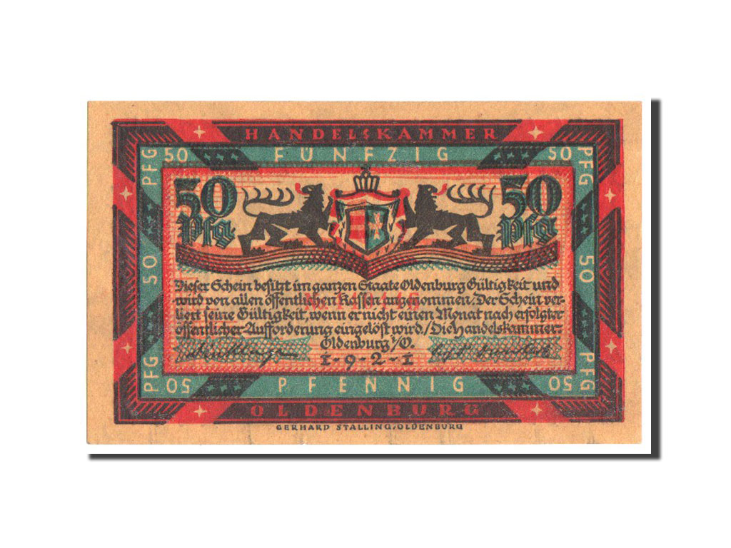 Banknote, Germany, Oldenburg, 50 Pfennig, 1921, UNC(63), Mehl:1017.1b