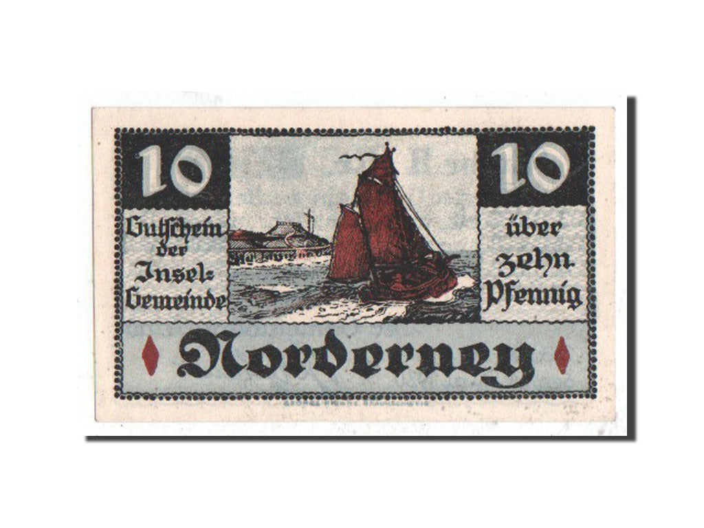 Germany, Norderney, 10 Pfennig, 1920, UNC(65-70), 37649, Mehl #984.1
