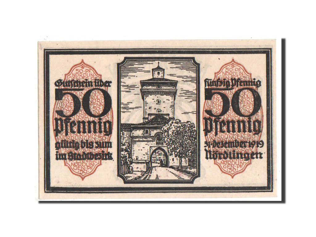 Banknote, Germany, Nordlingen, 50 Pfennig, 1918, UNC(63), Mehl:978.8a