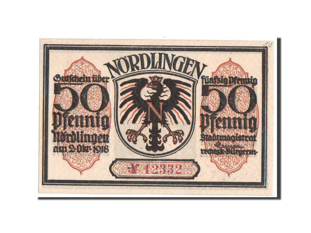 Banknote, Germany, Nordlingen, 50 Pfennig, 1918, UNC(63), Mehl:978.8a