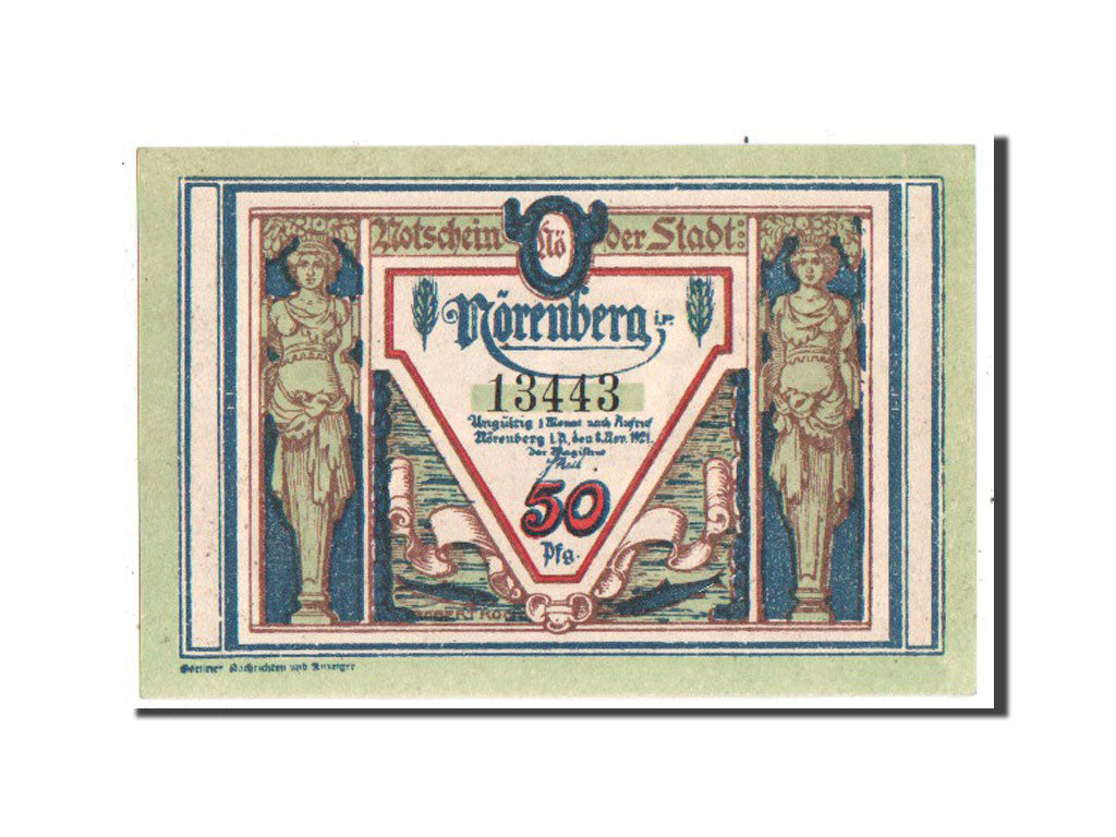 Billet, Allemagne, Norenberg Stadt, 50 Pfennig, 1921, NEUF, Mehl:979.47b