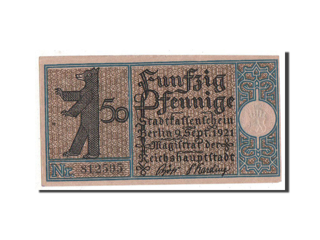 Banknote, Germany, Berlin Stadt, 50 Pfennig, 1921, UNC(63), Mehl:92.1