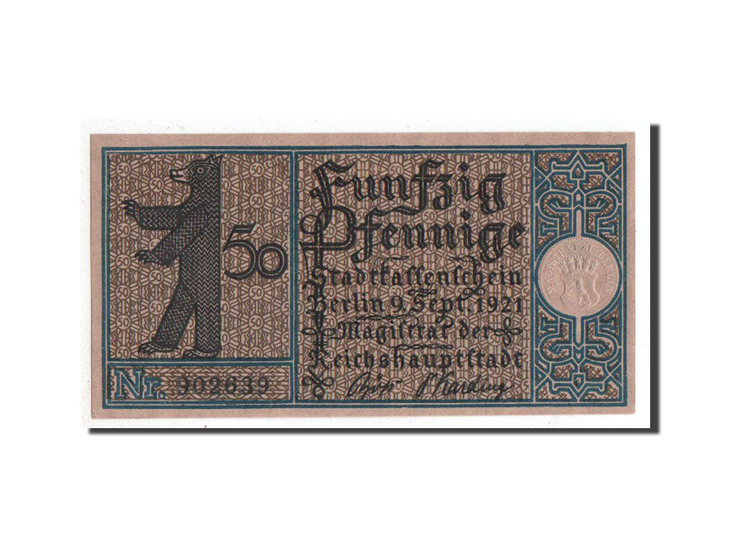 Banknote, Germany, Berlin Stadt, 50 Pfennig, 1921, UNC(63), Mehl:92.1