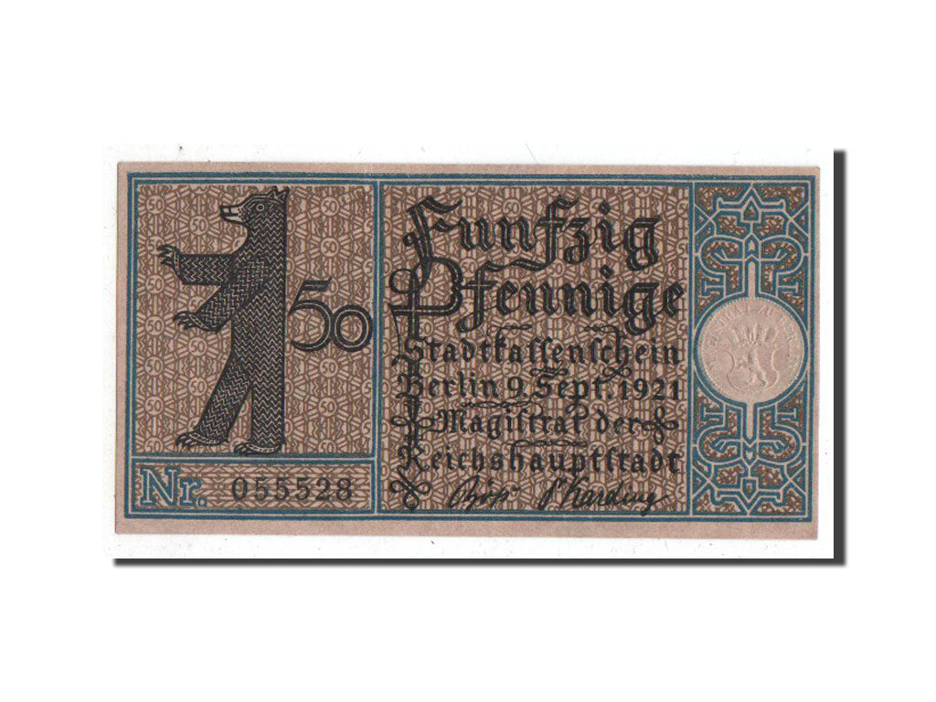 Banknote, Germany, Berlin Stadt, 50 Pfennig, 1921, UNC(63), Mehl:92.1