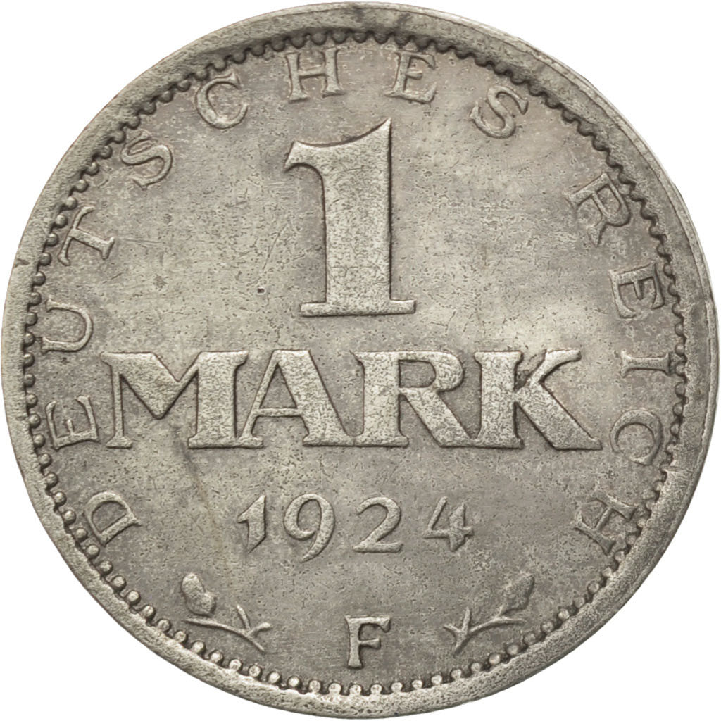 GERMANIA, REPUBBLICA DI WEIMAR, Mark, 1924, Stuttgart, BB, Argento, KM:42