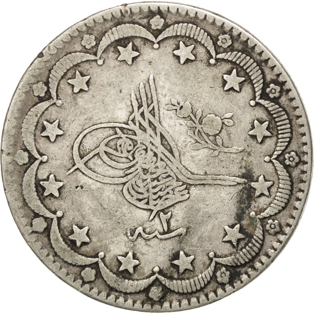 Turquie, Abdul Hamid II, 20 Kurush, 1877 (AH 1293/2), Qustantiniyah, KM 722