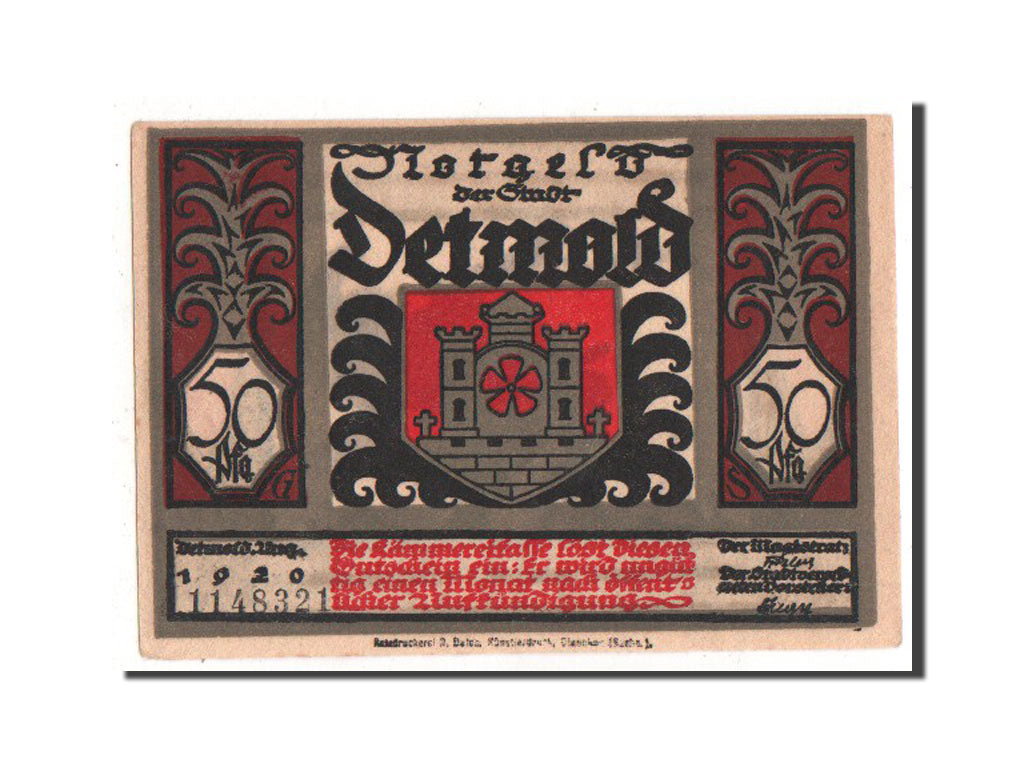 Banknote, Germany, Lippe in Detmold, 50 Pfennig, 1920, UNC(60-62), Mehl:268.8
