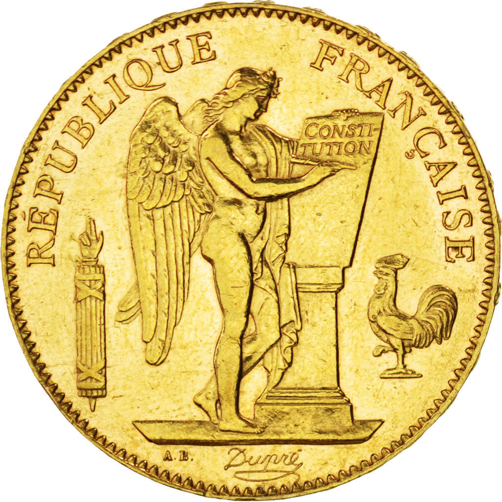 FRANCE, Génie, 50 Francs, 1889, Paris, KM #831, MS(60-62), Gold, Gadoury #1113, 