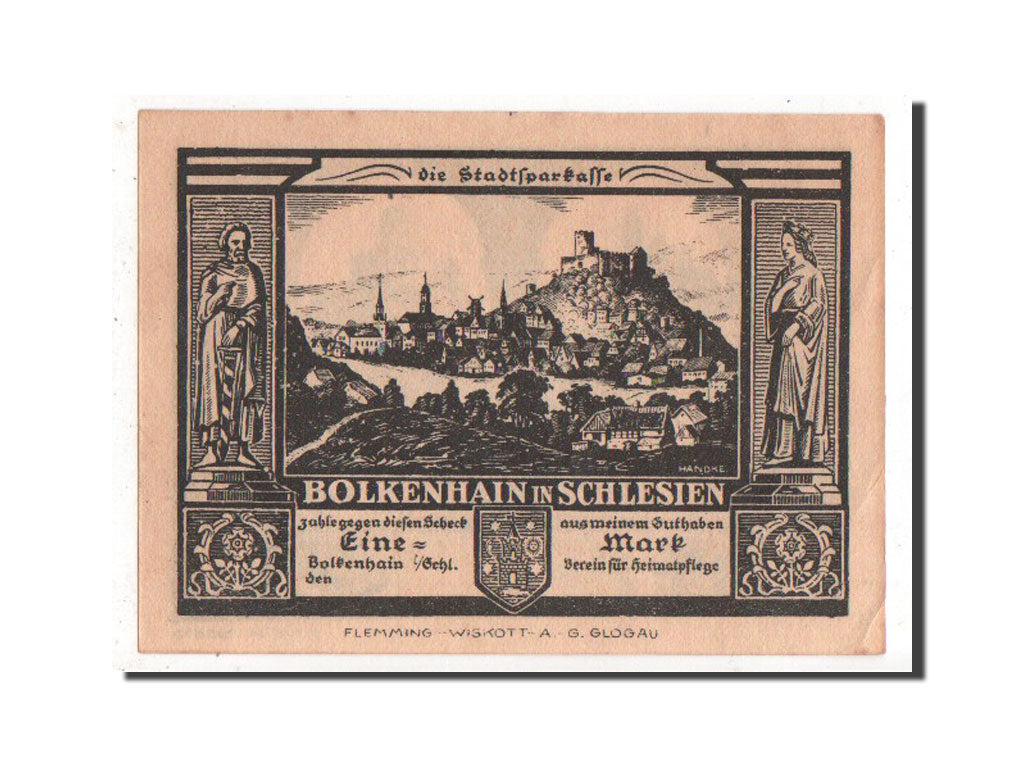 Germany, Bolkenhain, 1 Mark, 1922, UNC(63), Mehl #137.1