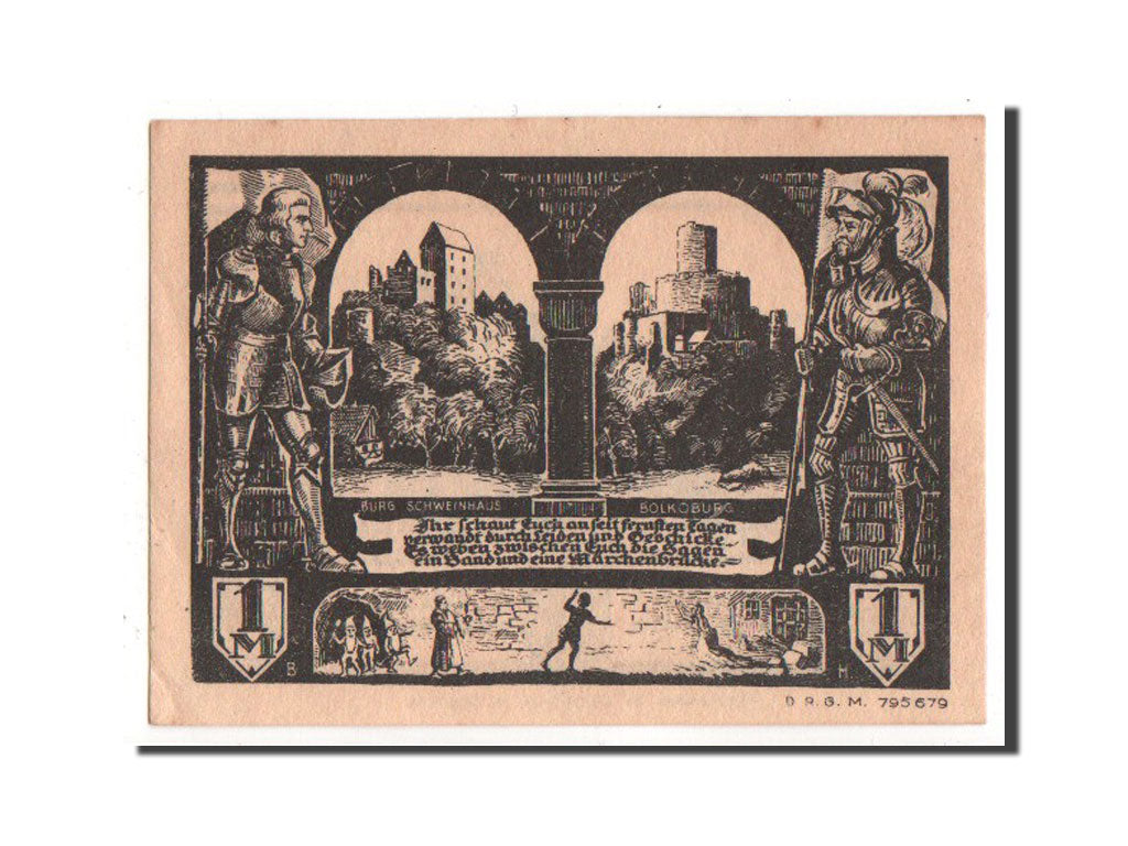 Germany, Bolkenhain, 1 Mark, 1922, UNC(63), Mehl #137.1