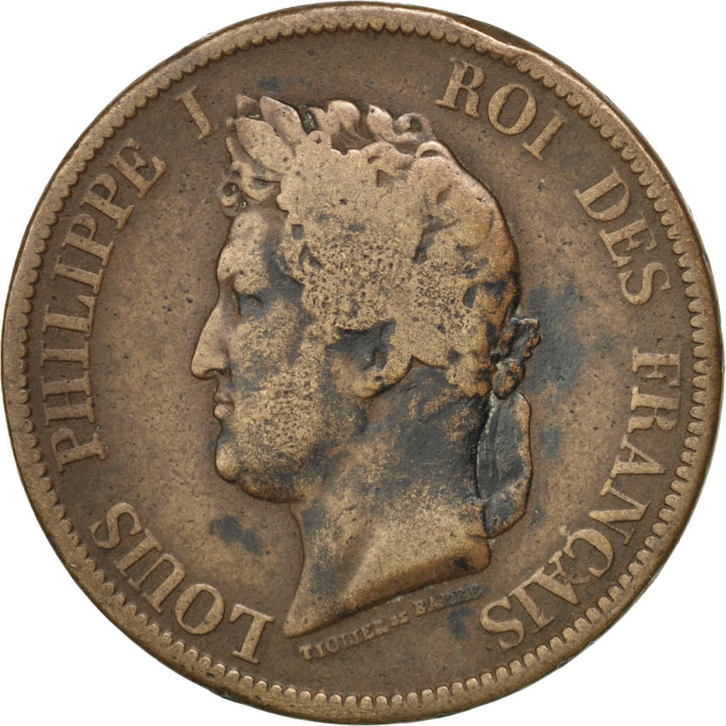 Colonies Françaises, Louis Philippe I, 10 Centimes 1839 A, KM 13