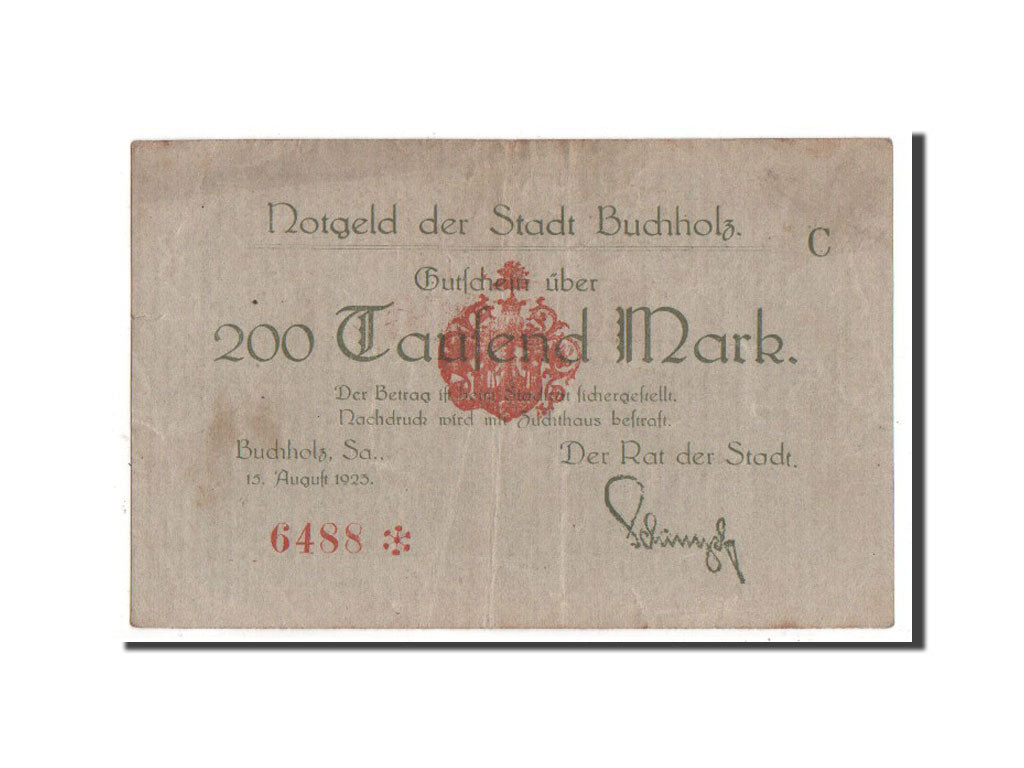 Banknote, Germany, Buchholz, 200 000 Mark, 1923, VF(20-25)