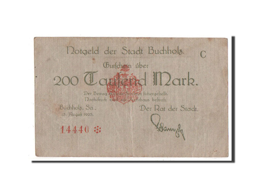 Banknote, Germany, Buchholz, 200 000 Mark, 1923, EF(40-45)