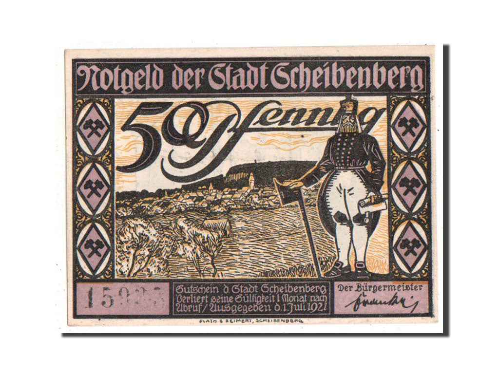 Banknote, Germany, Scheibenberg Stadt, 50 Pfennig, 1921, UNC(63), Mehl:1175.1a